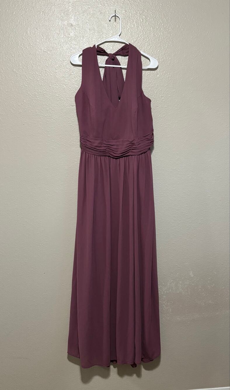 Womens David’s Bridal Chianti Bridesmaid Prom Halter Long Dress, size 22